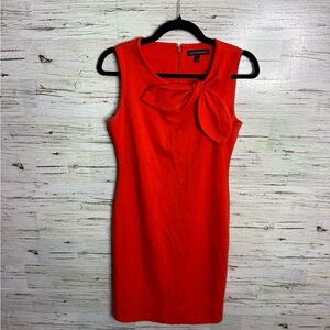Banana Republic Vibrant Red orange Bow Detail Midi Dress size 0